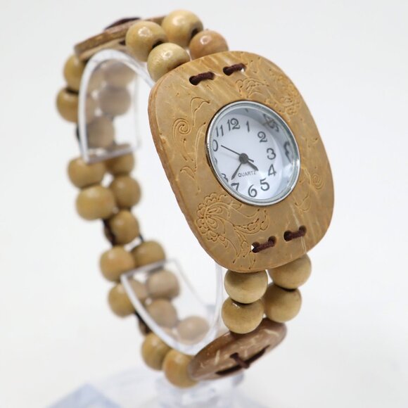 Natural Wood Watch Women’s Lightweight Sustainable Analog Quartz Boho - Picture 6 of 10